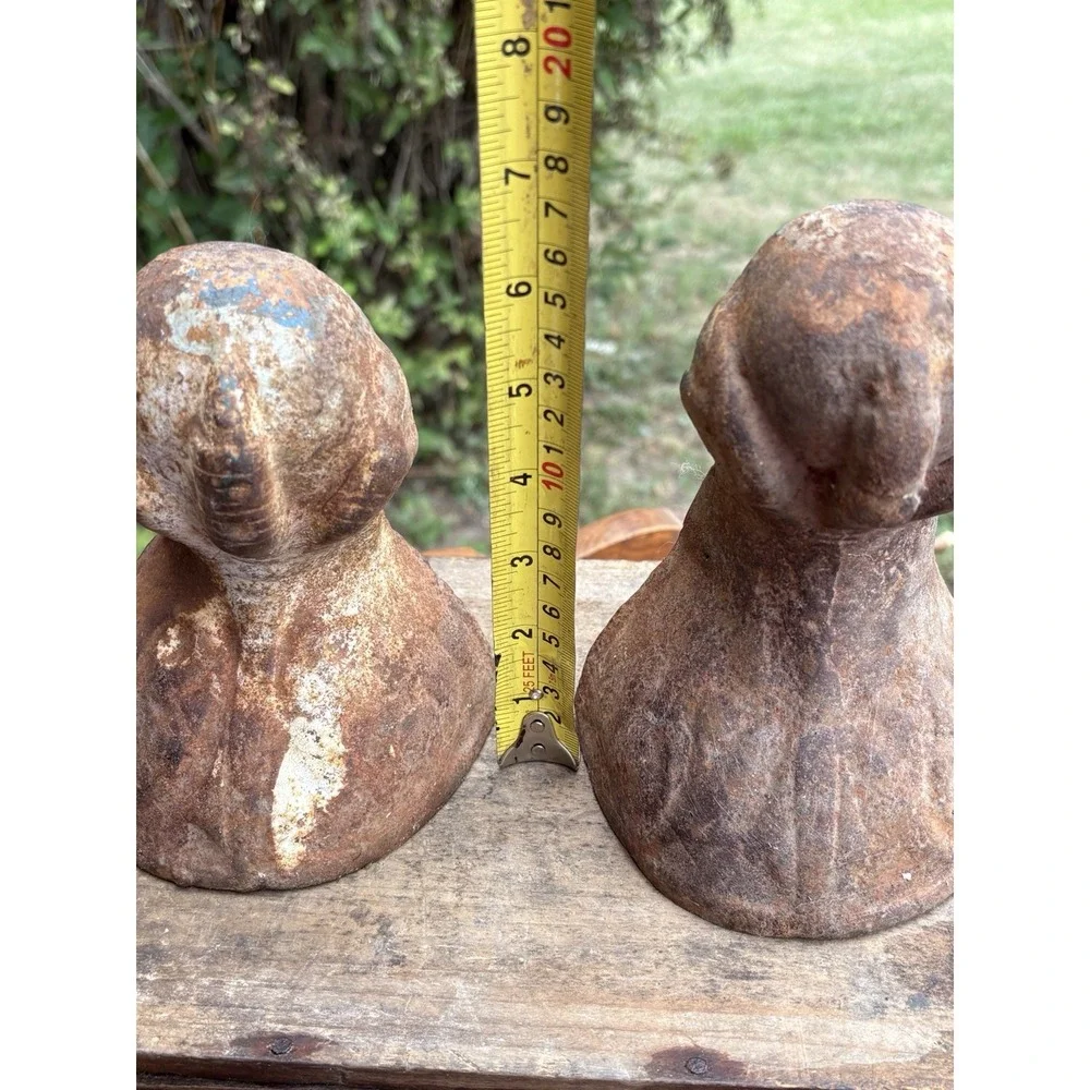 Set of 2 Antique Cast Iron Claw Feet for Bath Tub Patina Book Ends Rustic